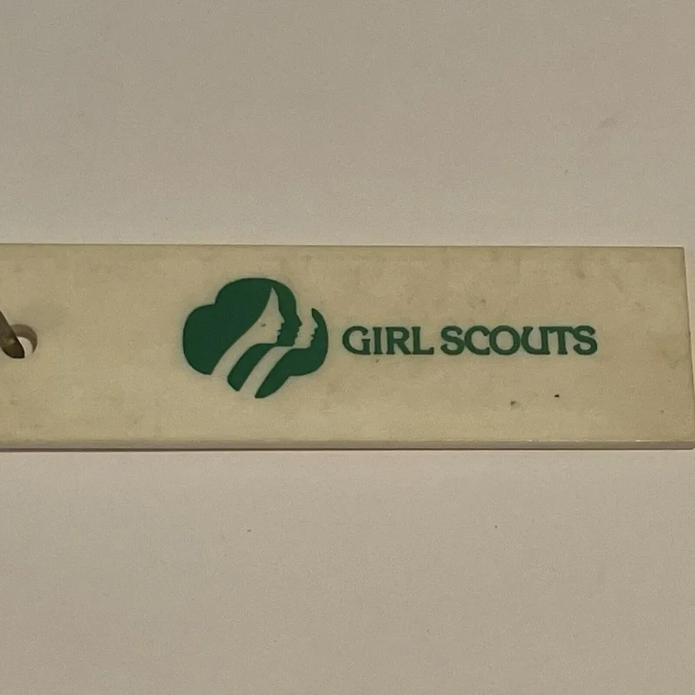 Girl Scout White Green‎ Key Chain Rectangle 5